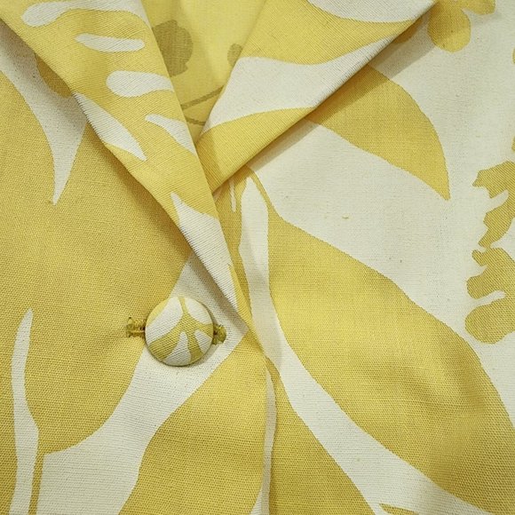 Ruth Clarage 1960s Vintage hand painted yellow floral long sleeve belted dress - Picture 4 of 13